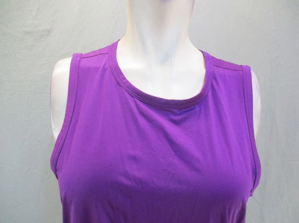 LUCY Size S Women Purple Crew Neck Sleeveless Stretch Slim Athletic Tank Top 716 - Image 2 of 4