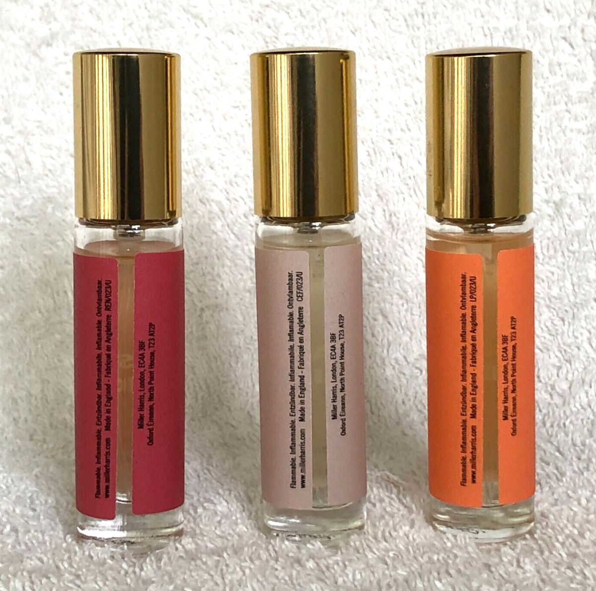 MILLER HARRIS TRAVEL TRIO x BOTTLE SET NEW in BOX FREE