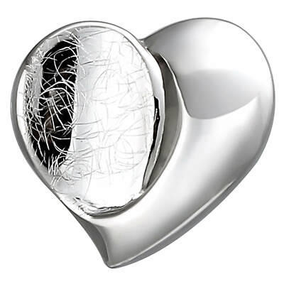 925 Silver Heart Pendant Partially Matte Partially Shiny Choker Rhodium Plated