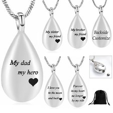 Teardrop Ash Urn Necklace Memorial Jewelry Cremation Jewelry for Ashes Keepsake
