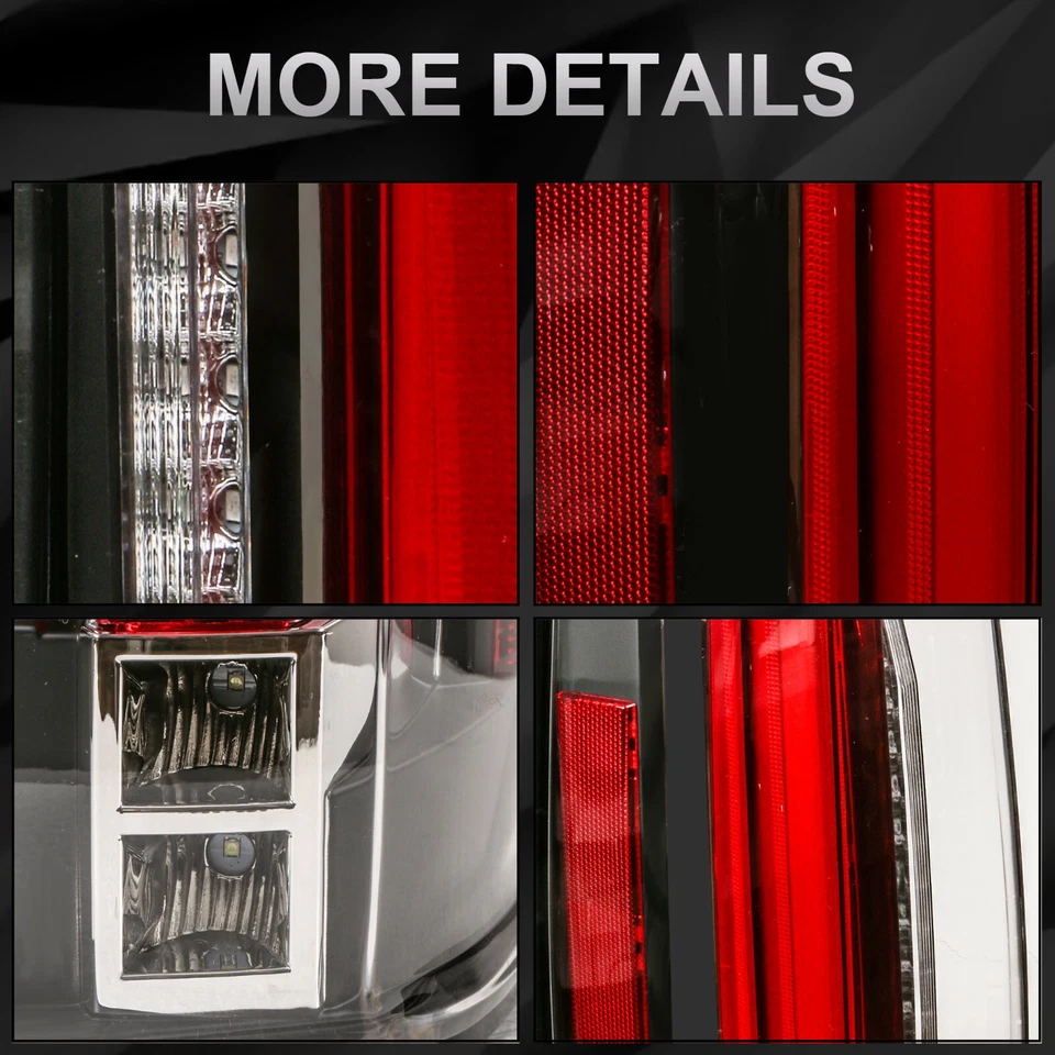 LED Tail Lights Cadillac Style For 2007-2014 Chevy Suburban 1500 Tahoe GMC Yukon Foto 3 de 4