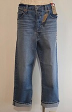 Levi's RIBCAGE STRAIGHT Ankle Jeans Sz 31 x 27 Button Fly New with Tags
