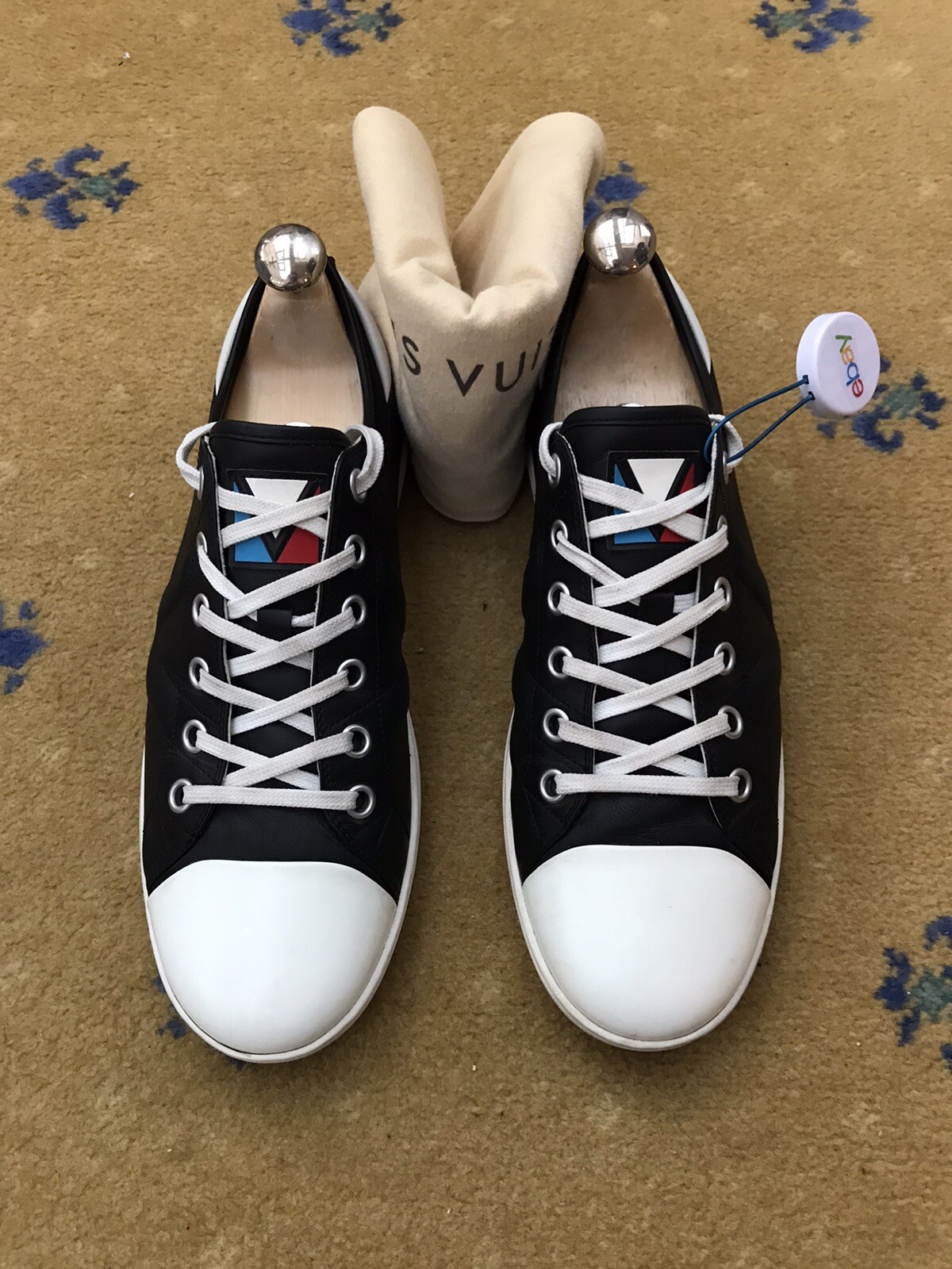 Louis Vuitton Trainer Sneaker Shoes Americas Black White Mens UK 7.5 US 8.5 41.5