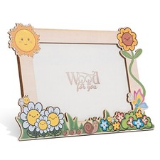 Wood for you Cornice Porta Foto da Tavolo in Legno per Neonato e Bambino, Portaf