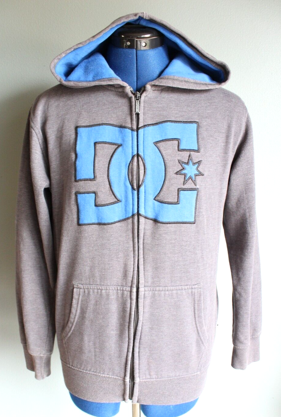 Boyu0026#039;s DC Star Gray/Blue Fleece Full Zip Hoodie ~L(14-16)~ RN 130323 |  eBay
