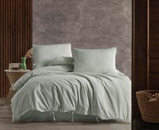 Modern Design Sage Green 3 Pieces Polly Cotton King Duvet Cover Set