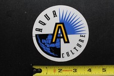Aqua Culture Earth Blue Water Purple Clear Original V44B Vintage Surfing STICKER