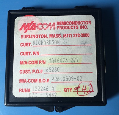 MA46473-277 MA-COM SEMICONDUCTOR VARACTOR DIODE SINGLE CHIP DIE 42/units
