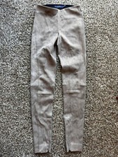 Polo Ralph Lauren Women's Legging Pants Size XS Light Grey Solid Lamb Suede