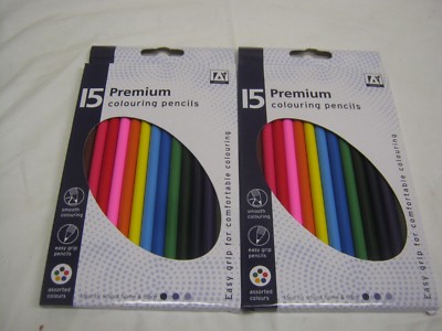 2er Pack 15 Premium Farbstifte verschiedene Farben B-Day/Weihnachtsgeschenk Party Spaß 