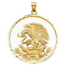 Ioka - 14K Yellow Gold Eagle Charm Pendant For Necklace or Chain