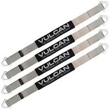 Car Tie Down Axle Strap - Wear Pad 2x36 4 Pack Silver Series - 3300 Lbs Swl