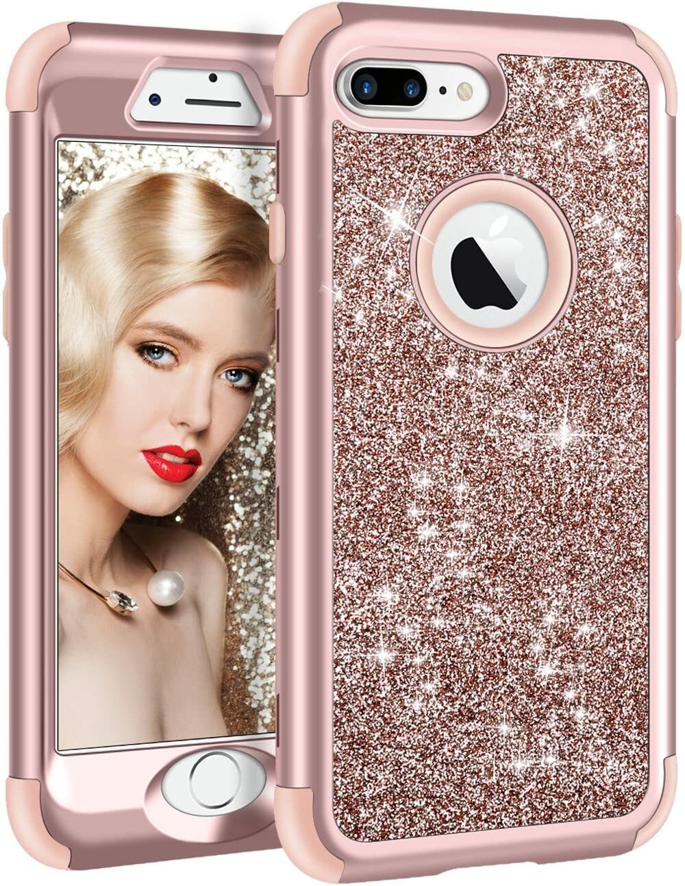 iPhone 8 Plus Case Glitter Bling Shiny Heavy Duty Protection