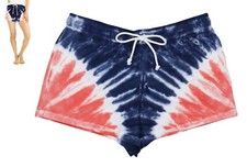 Jenni Intimates Tie Dye 100 Cotton Drawstring Waist Pajama Shorts NWT Pink/Blue