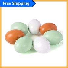 Durable 7 Pcs Wooden Nesting Eggs in 3 Colors - Perfect for Easter Crafts