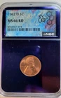 1942-D Lincoln Wheat Small Cent Copper RD NGC MS66 Cert #8344367-074