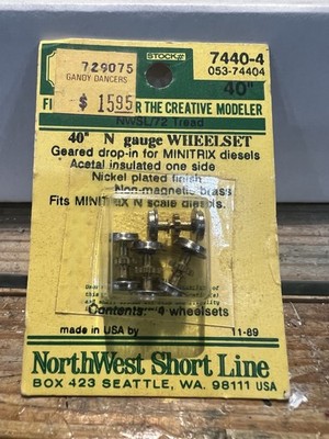 Northwest Short Line 40  N Scale  Wheel Set Geared Drop In For Minitrix Diesels 