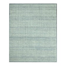 Hand Knotted Rug 8'x10'2" Blue Wool Oxidized and Distressed Grass Design 76925
