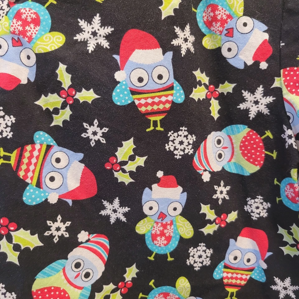 Blusa Médica Exfoliante Navidad Dibujos Animados Búhos L Algodón Invierno Foto 2 de 4