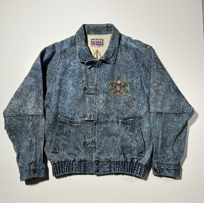 Vintage World of Troop Acid Wash Denim Jacket Size L