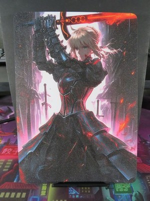 Artoria Pendragon Saber Fate FGO B5 Big 7x10 Board Card Glittery Video Game NM