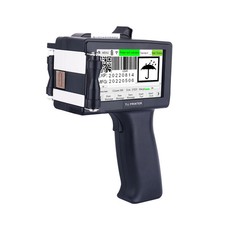 Handheld inkjet printer prints production date, text, batch number barcode image