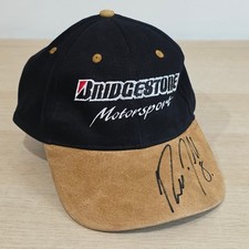 Bridgestone Motorsport Signed Cap Black Suede Brim Strapback Autograph Vintage