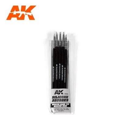 AK Interactive AK9086 - Set Of 5 Silicone Brushes Medium Hard Tip Medium - Neu