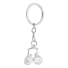 Golf Cart Keychain Mini Cute Golf Key Chain Sport Pendant Silver
