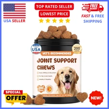 Glucosamine for Dogs Hip & Joint Supplement 200 Chews for Mobility & Pain Relief