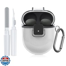 for Google Pixel Buds Pro 2 Case Cover with Lock Clip, Clear TPU