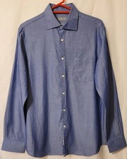 Michael Kors Men's Dress Shirt Blue Size 16-16 1/2 Neck Long Sleeve