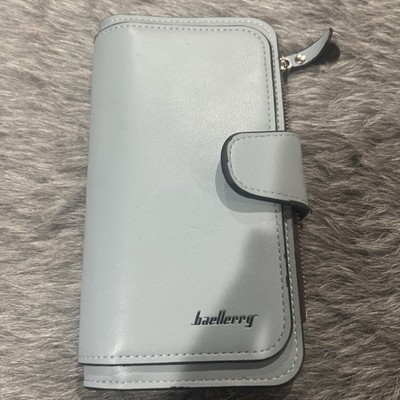 Baellerry Wallet Long Clutch Soft Blue Faux Leather Card Holder Purse