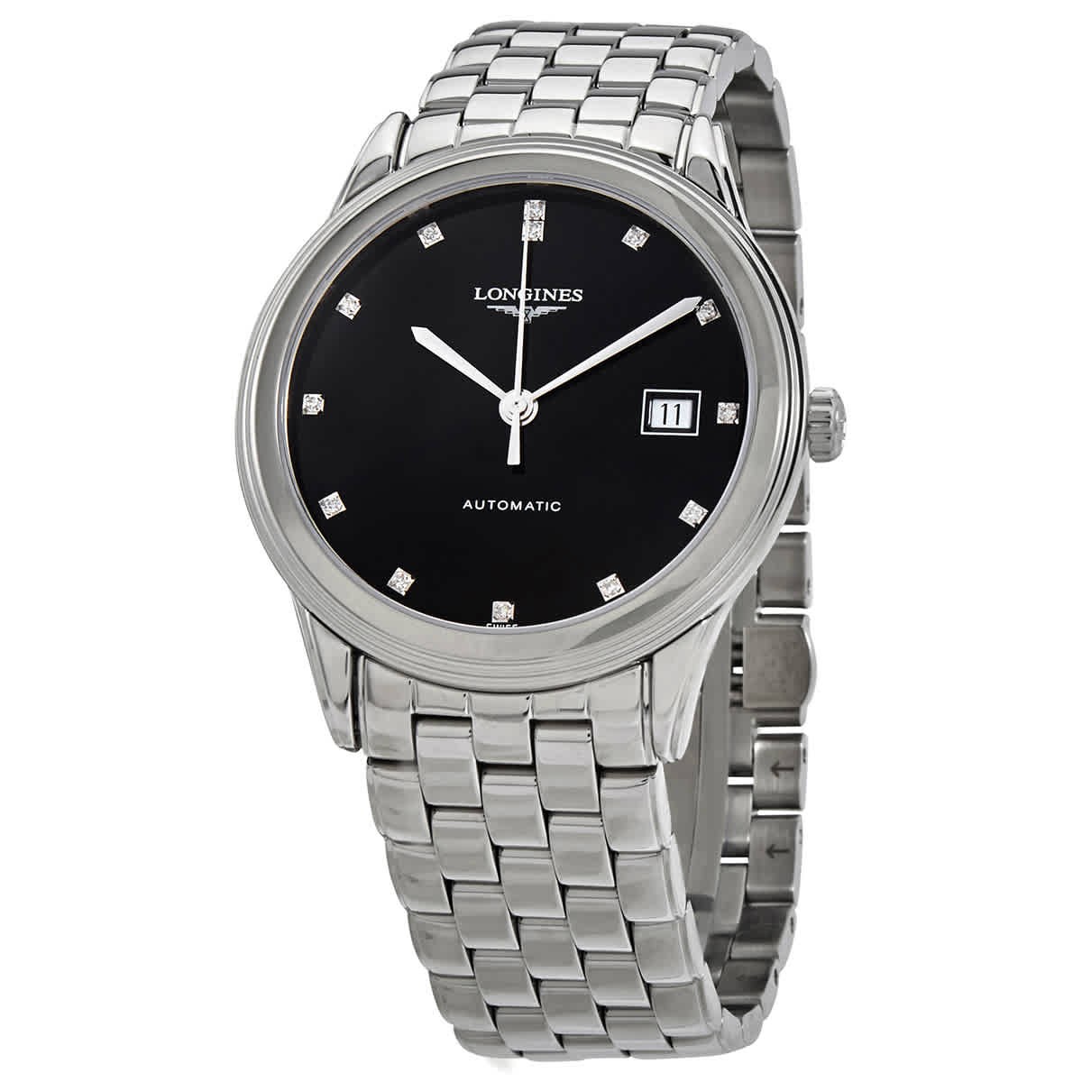 Longines Flagship Automatic Diamond Black Dial Men Watch L4.974.4.57.6