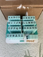 Pegz Clickable Stamps UPPERCASE Alphabet Letters American Typewriter Font 39-pcs