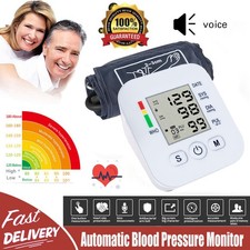 Cuff Digital Blood Pressure Monitor Upper Arm BP Machine Pulse Heart Rate Meter