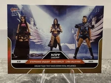Rhea Ripley Lyra Valkyria Stephanie Vaquer 2025 WWE Topps NOW 95 Orange Foil /50