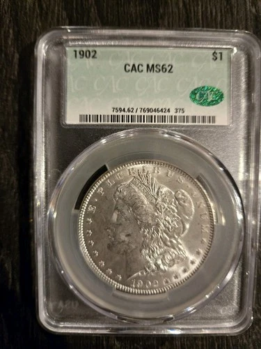 1902 Morgan Silver Dollar $1 CAC MS62