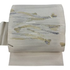 JAPANESE NAGOYA OBI BEIGE SUMMER PURE SILK BB0147