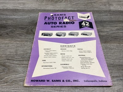 Sams Photofact Auto Radio Series Service Repair Manual Guide Schematic 42 AR-42
