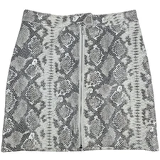 Thread & Supply Full Zip Faux Leather Snake Skin Mini Skirt M