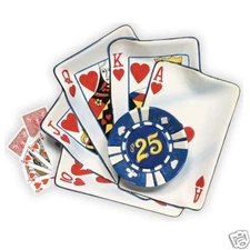 Royal Flush Poker Chip & Dip Entertainment Texas Hold'm Clay Art Serving Set NIB