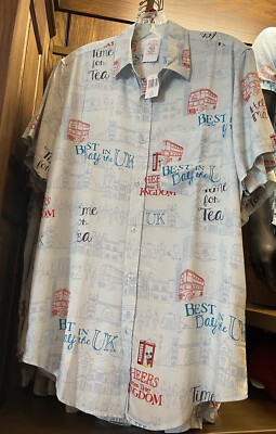 Disney Epcot United Kingdom World Showcase Mickey in Telephone Booth Camp Shirt