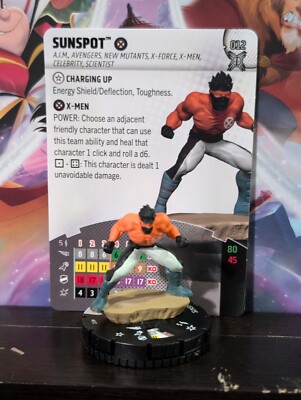 Marvel Heroclix Sunspot 012 w/ Card Deadpool Weapon X Set