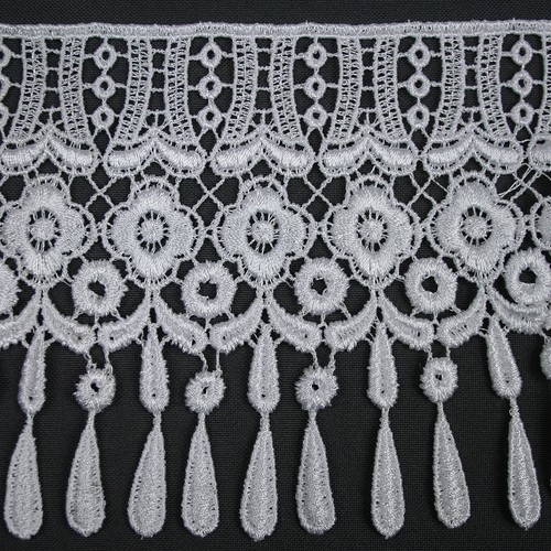 5/8" to 5 1/8" Wide White Floral Embroidery Lace Trim Sewing Notions by Yard - Picture 3 of 12