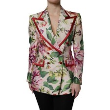 DOLCE & GABBANA Jacket Multicolor Floral Double Breasted IT44/US10/L RRP 4130usd