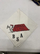 Vintage Boy Scout NECKERCHIEF Narragansett Snoopy Troop 31 Crompton RI 1984