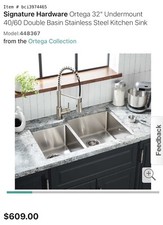 Ortega Undercount Kitchen Sink Retail 649