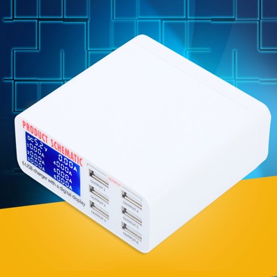 100 240V EU Plug Multi Functional Smart 6 Port USB Charger Power Adapter For Kit