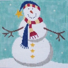Patriotic Santa Hand Painted Needlepoint Canvas